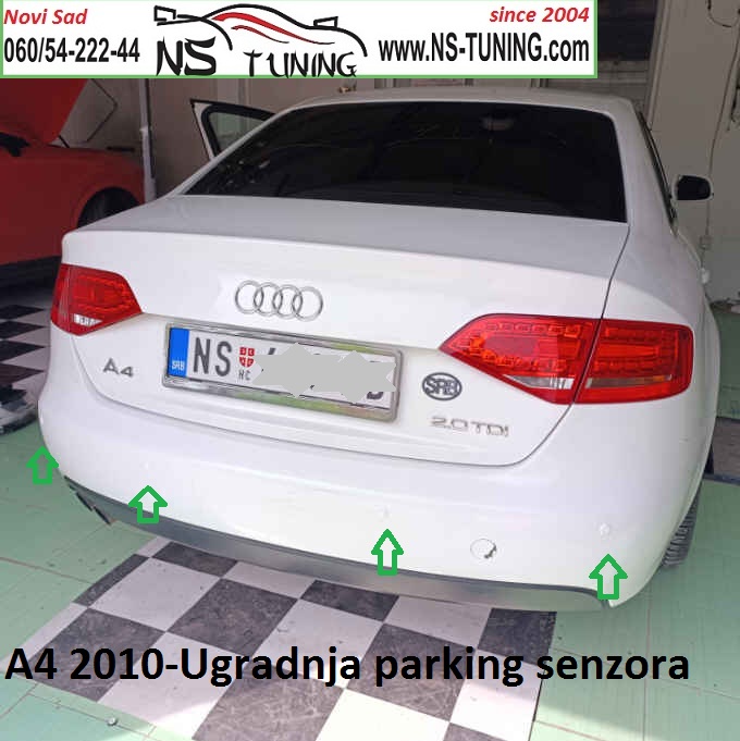 audi a4 b8 2008 2009 2010 2011 ugradnja parking senzora sa ekranom novi sad ns tuning servis